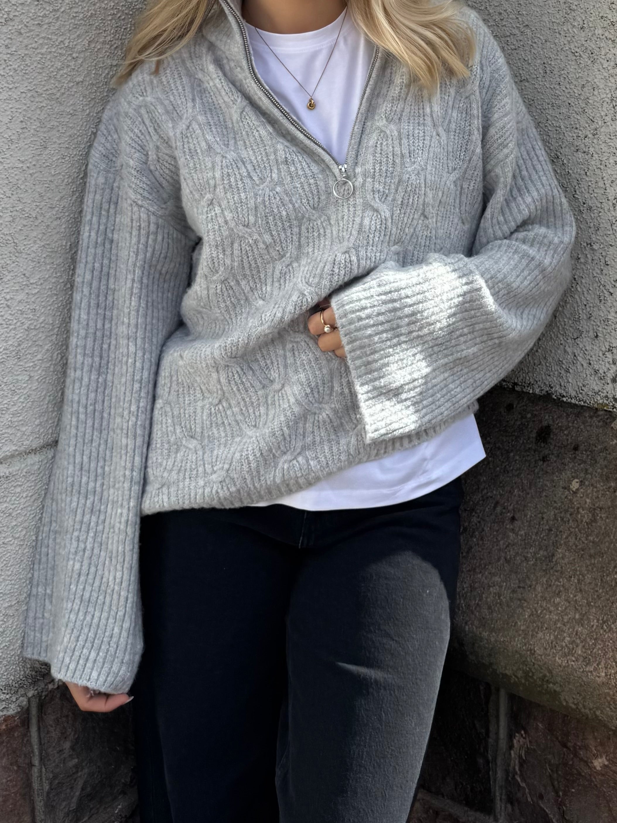 VILASSIA Pullover - Light Grey Melange