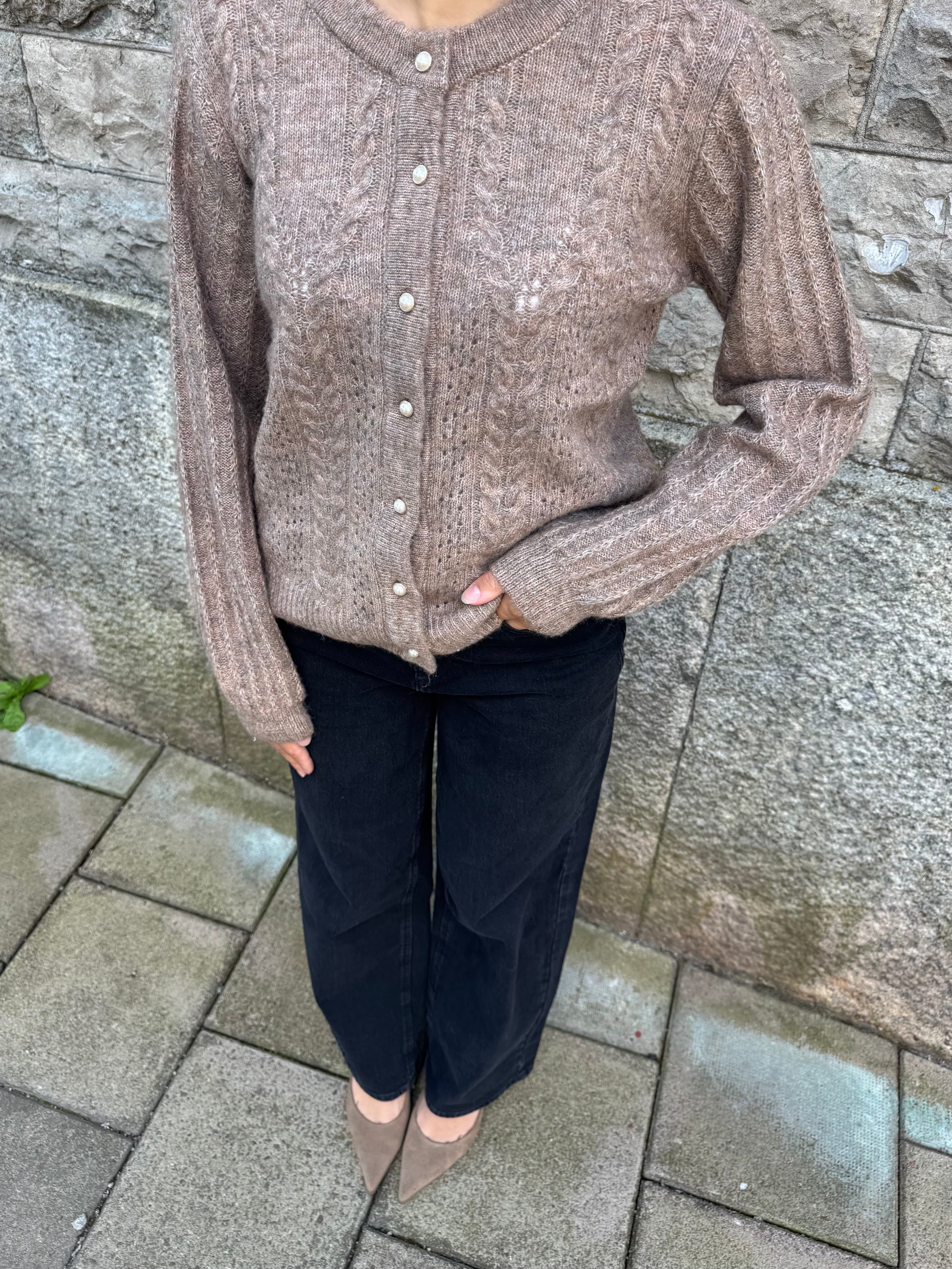 OBJFLORA Pullover - Desert Taupe
