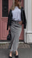 VIJAF Midi Skirt - Light Grey Denim