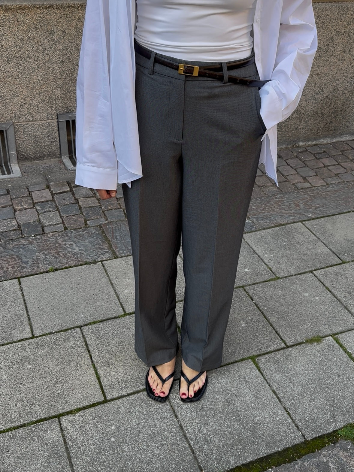 VISIFFE Trousers - Dark Grey Melange