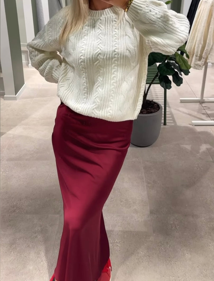 VIELLETTE Midi Skirt - Cabernet