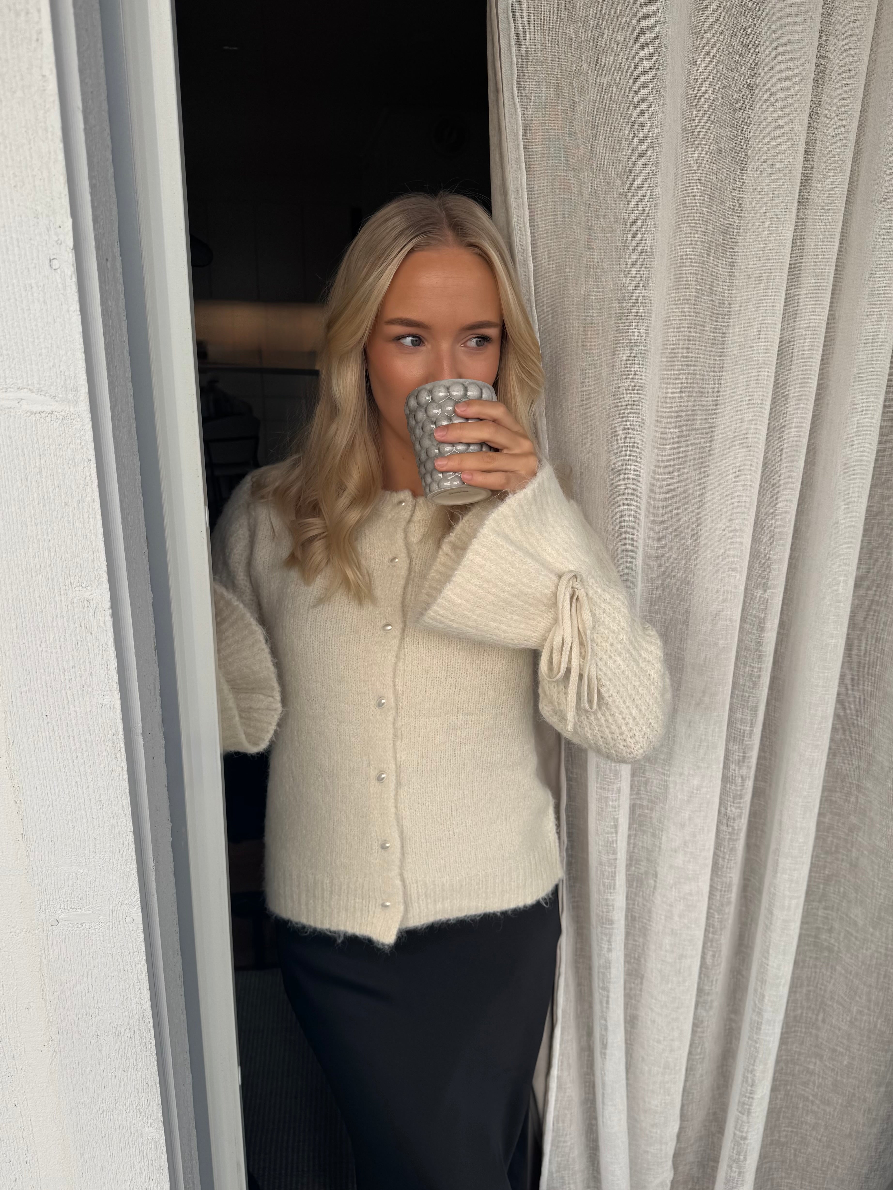 OBJSALIKA Knit Cardigan - White Sand