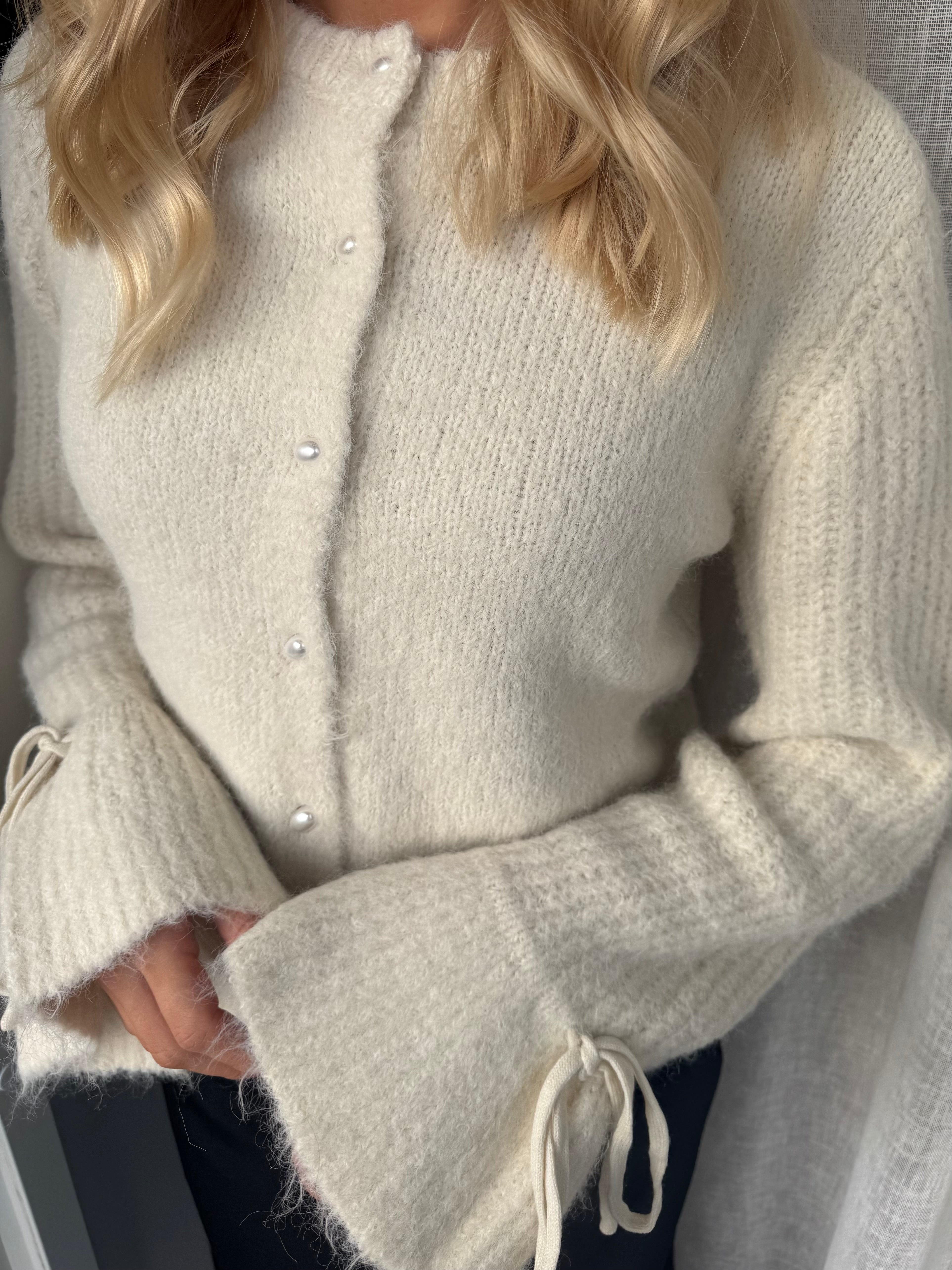 OBJSALIKA Knit Cardigan - White Sand