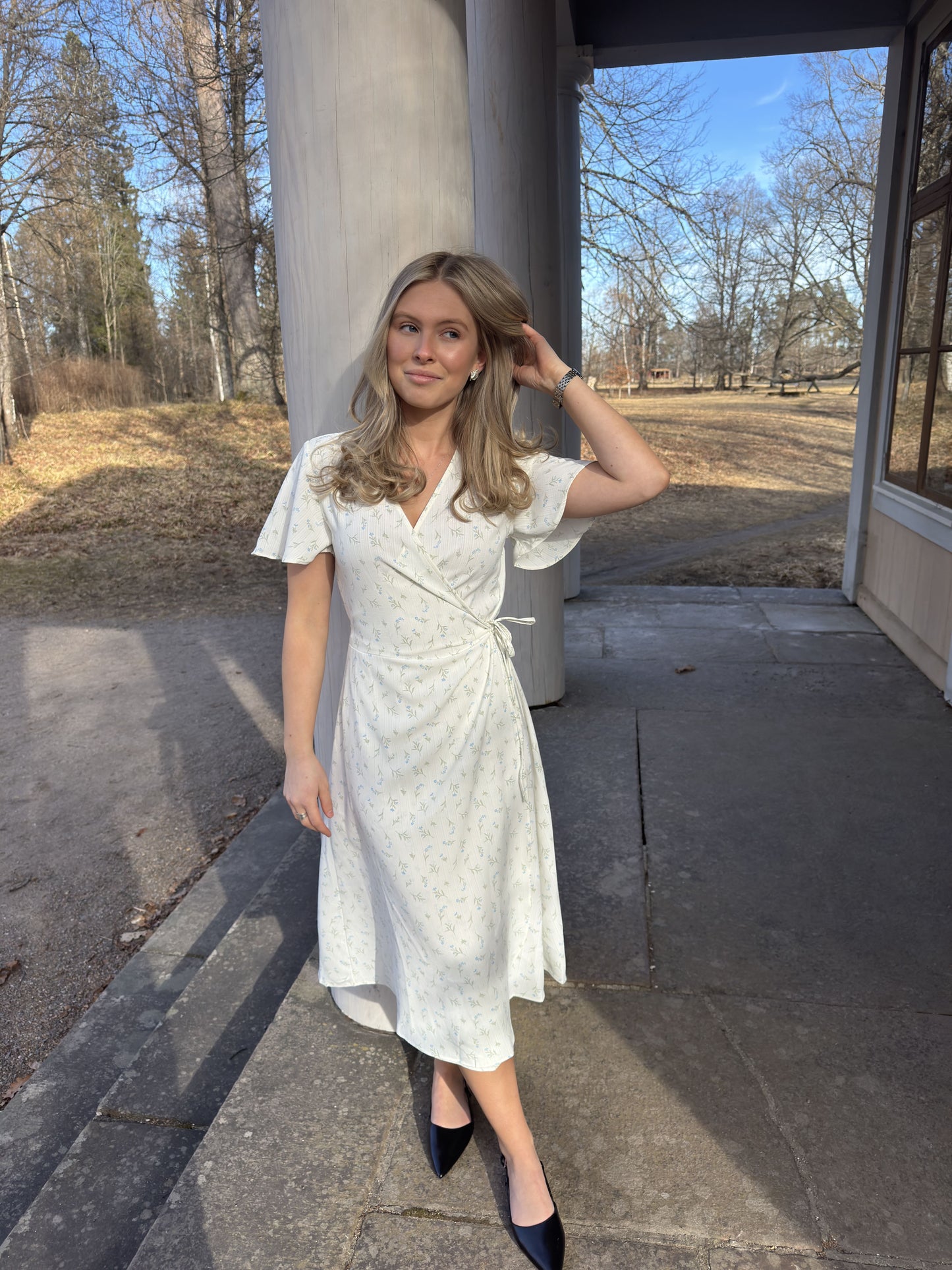 VILOVIE Midi Dress - Egret