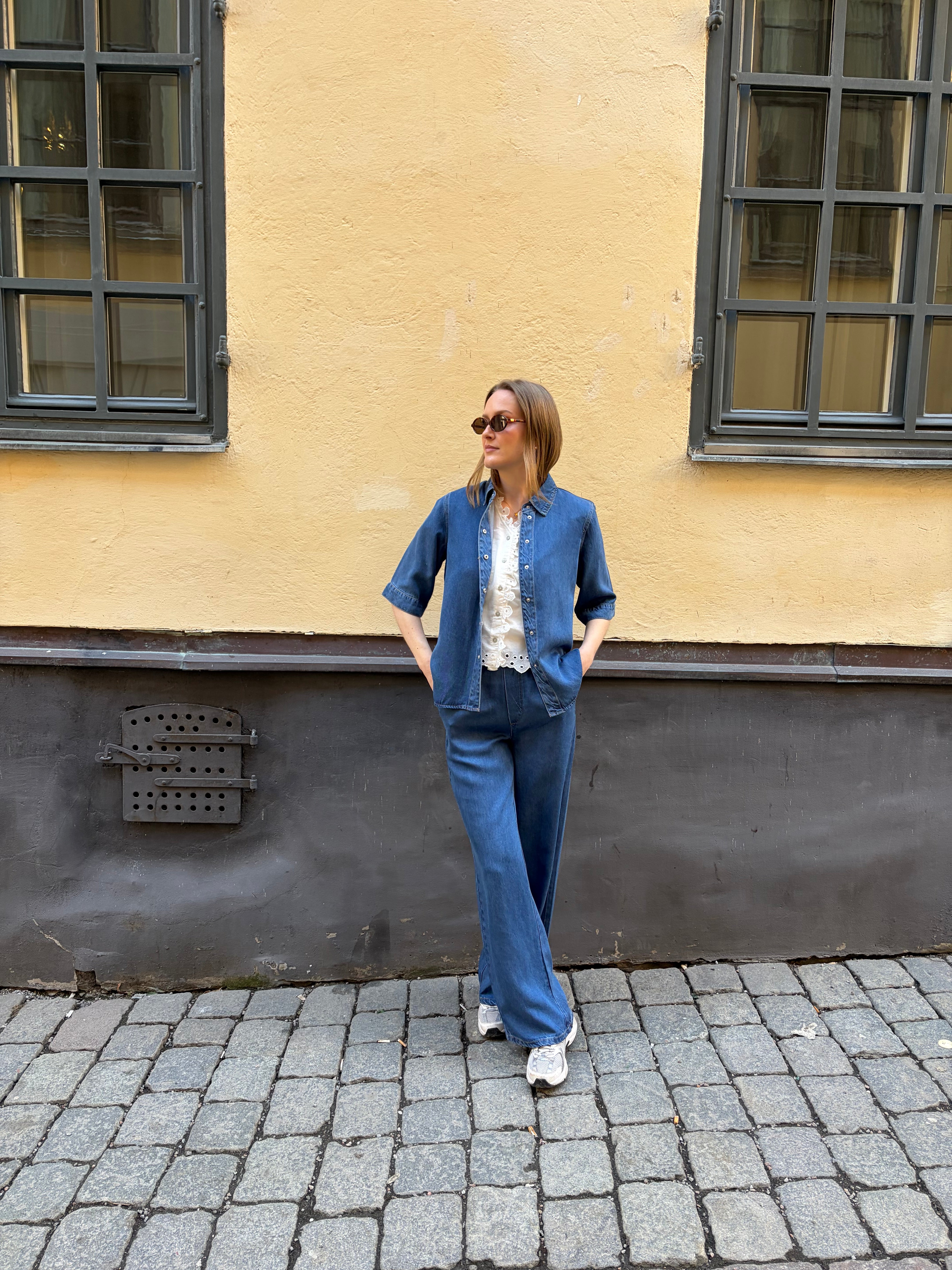 OBJFRAME Trousers - Medium Blue Denim