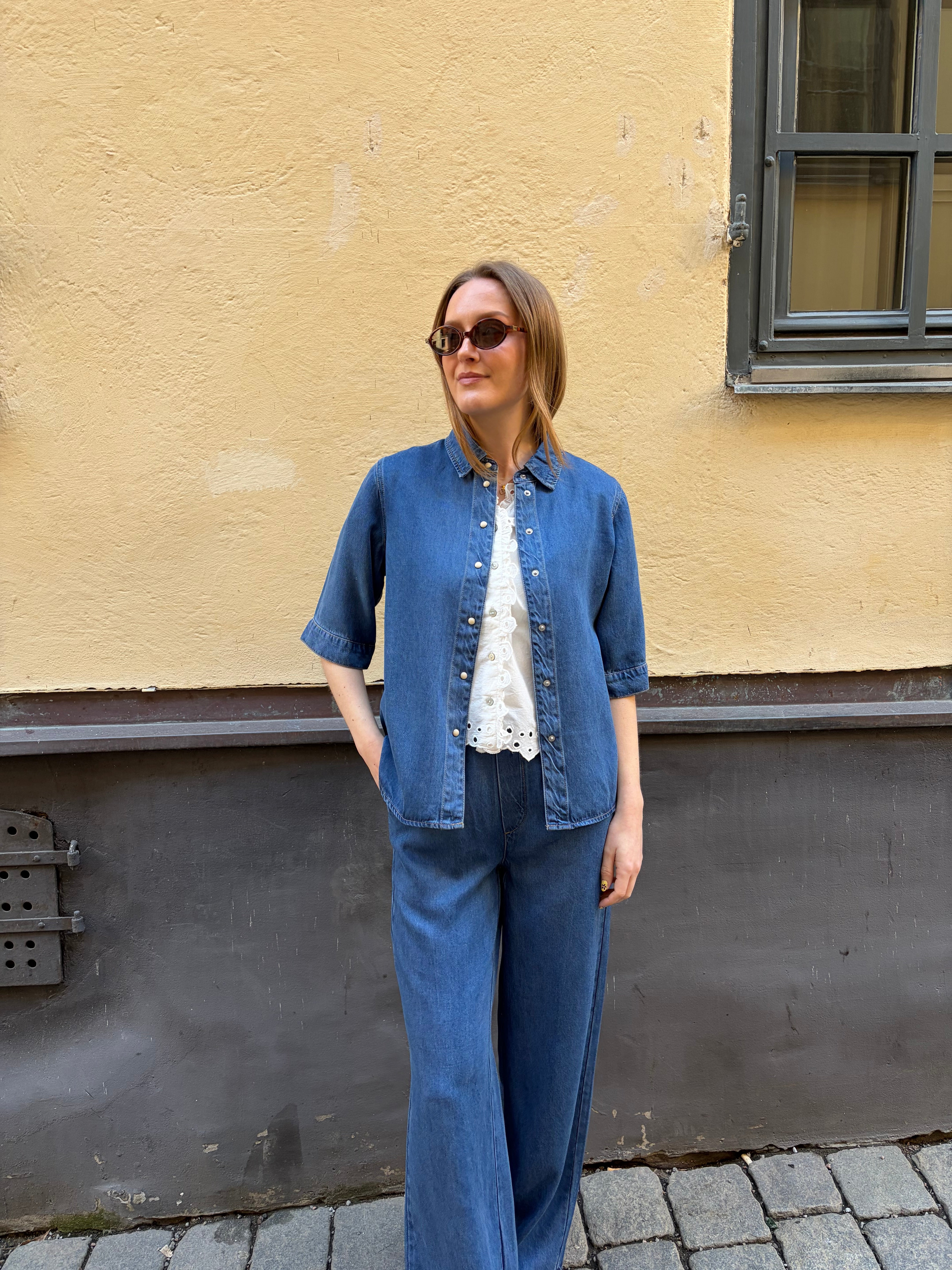 OBJFRAME Denim Shirt - Medium Blue Denim