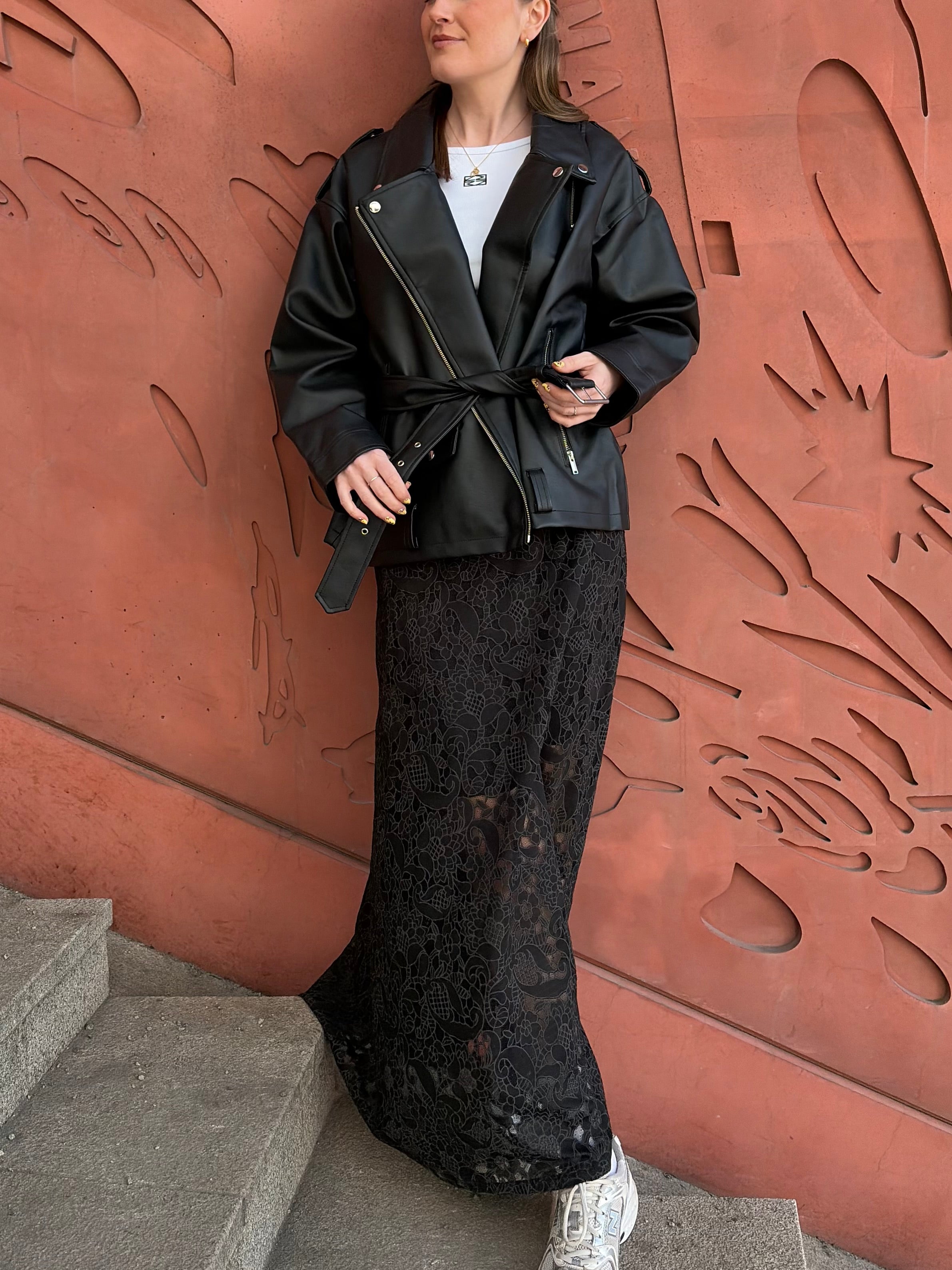 OBJBIANCA Long Skirt - Black