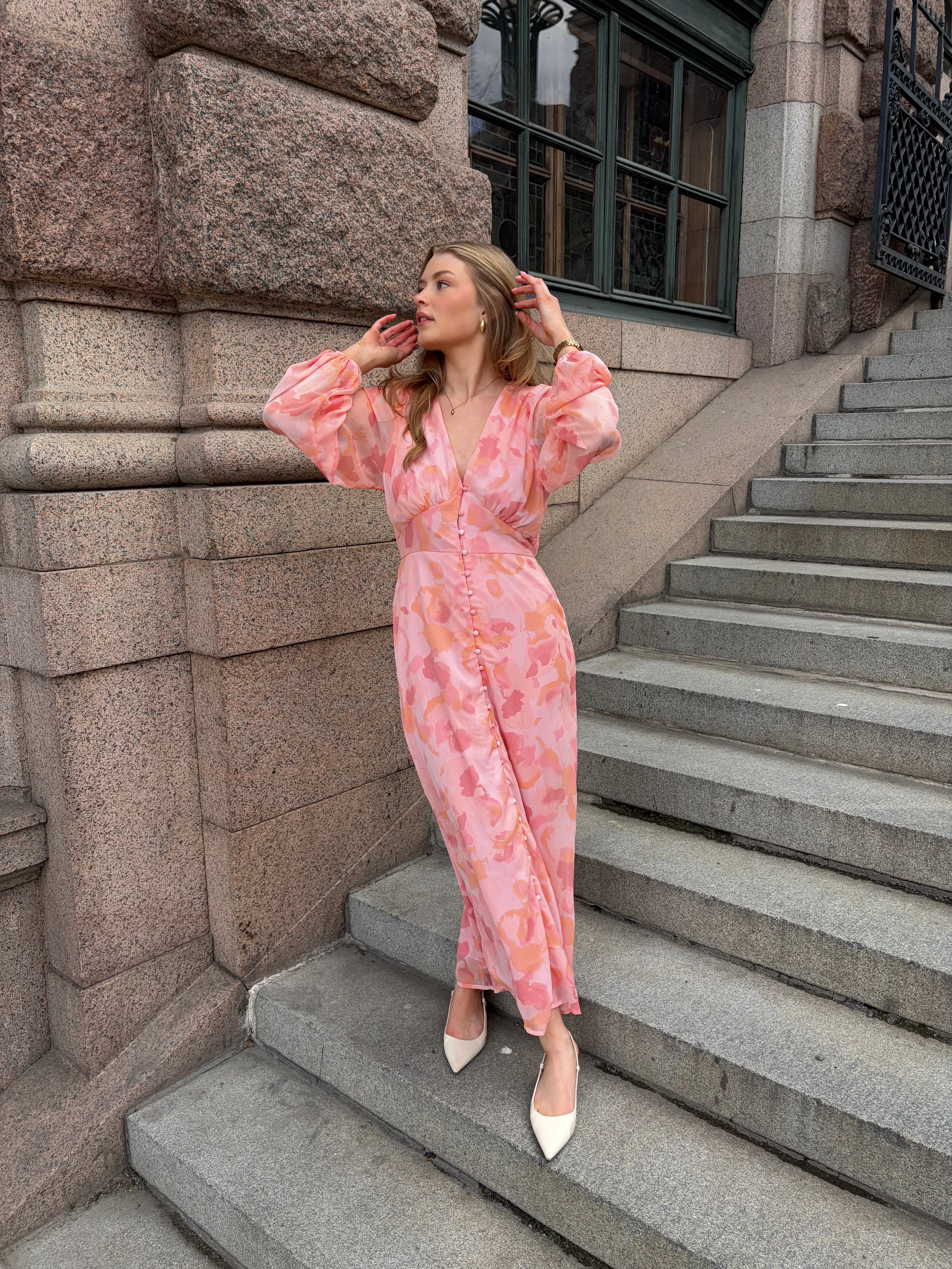 VIKELIA Long Dress - Cherry Blossom