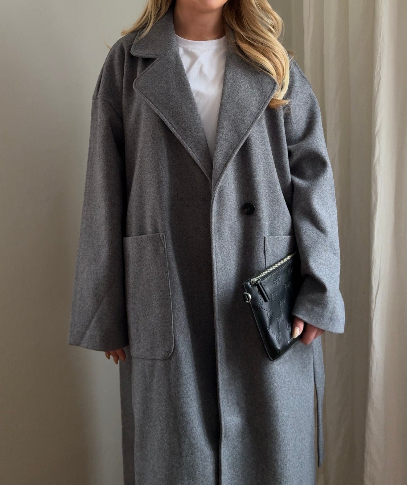 VIPOKA Coat - Medium Grey Melange