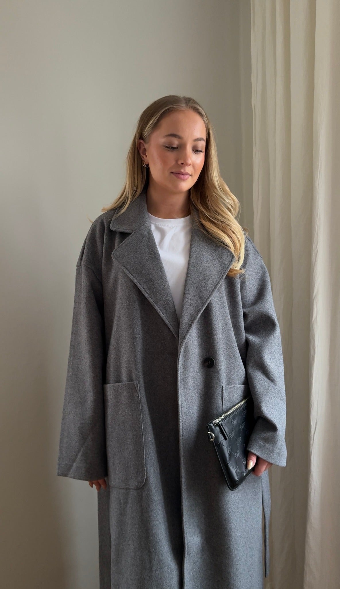VIPOKA Coat - Medium Grey Melange